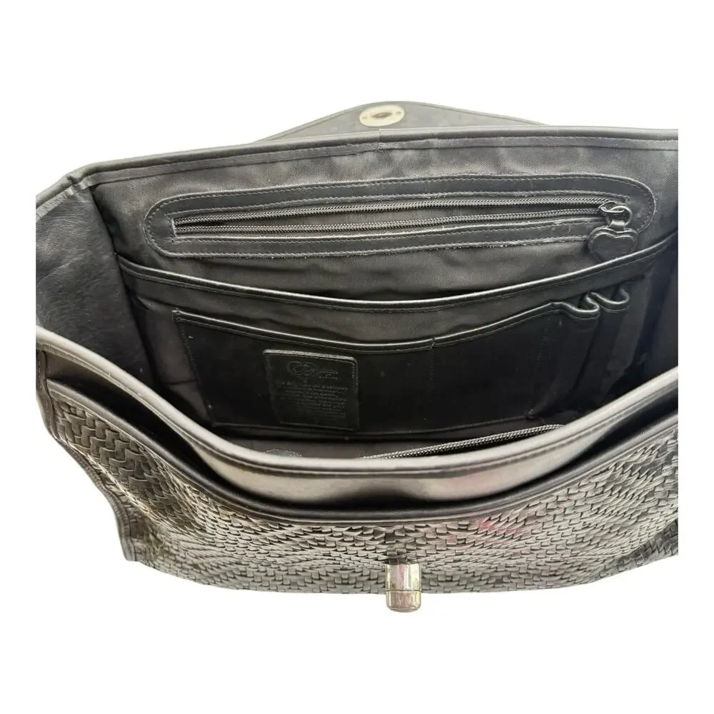 Brighton Black‎ Leather Briefcase Satchel Laptop Travel Shoulder Bag Vintage VGC